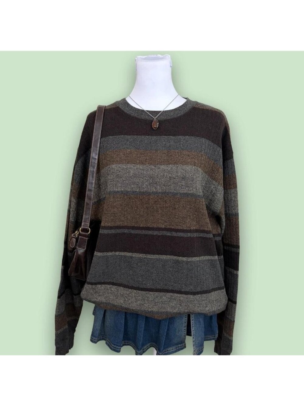 90s striped skater grunge light weight sweater shirt